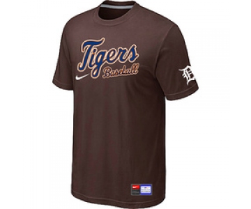 MLB Detroit Tigers Brown Nike Short Sleeve Practice T-Shirt