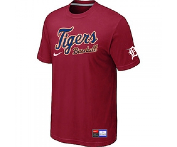 MLB Detroit Tigers Red Nike Short Sleeve Practice T-Shirt