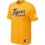 MLB Detroit Tigers Yellow Nike Short Sleeve Practice T-Shirt