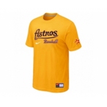 MLB Houston Astros Yellow Nike Short Sleeve Practice T-Shirt