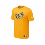 MLB Kansas City Royals Yellow Nike Short Sleeve Practice T-Shirt