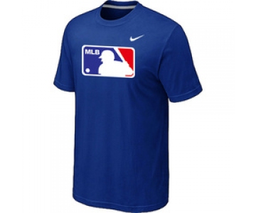 MLB Logo Heathered Nike Blue Blended T-Shirt