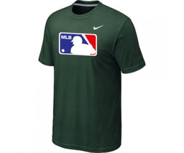 MLB Logo Heathered Nike D.Green Blended T-Shirt