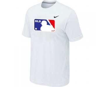 MLB Logo Heathered Nike White Blended T-Shirt