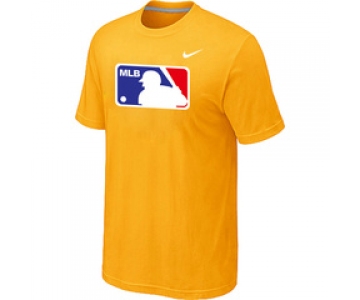 MLB Logo Heathered Nike Yellow Blended T-Shirt