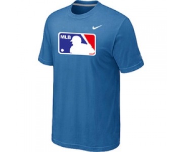 MLB Logo Heathered Nike light Blue Blended T-Shirt