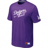 MLB Los Angeles Dodgers Nike Short Sleeve Practice T-Shirt Purple