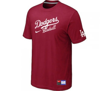 MLB Los Angeles Dodgers Nike Short Sleeve Practice T-Shirt Red