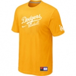 MLB Los Angeles Dodgers Nike Short Sleeve Practice T-Shirt Yellow