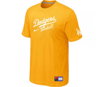 MLB Los Angeles Dodgers Nike Short Sleeve Practice T-Shirt Yellow