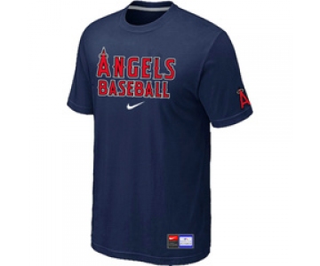 MLB Los Angeles of Anaheim D.Blue Nike Short Sleeve Practice T-Shirt