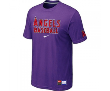 MLB Los Angeles of Anaheim Purple Nike Short Sleeve Practice T-Shirt