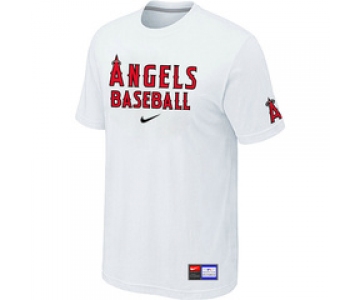 MLB Los Angeles of Anaheim White Nike Short Sleeve Practice T-Shirt