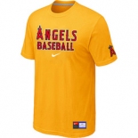 MLB Los Angeles of Anaheim Yellow Nike Short Sleeve Practice T-Shirt