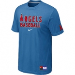 MLB Los Angeles of Anaheim light Blue Nike Short Sleeve Practice T-Shirt