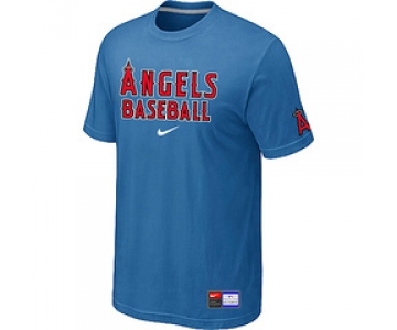 MLB Los Angeles of Anaheim light Blue Nike Short Sleeve Practice T-Shirt