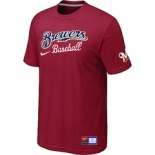 MLB Milwaukee Brewers Red Nike Short Sleeve Practice T-Shirt