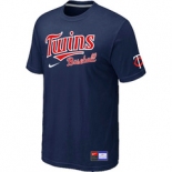 MLB Minnesota Twins D.Blue Nike Short Sleeve Practice T-Shirt