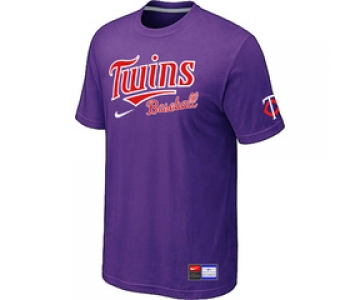 MLB Minnesota Twins Purple Nike Short Sleeve Practice T-Shirt