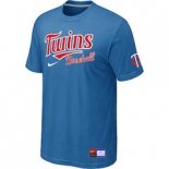 MLB Minnesota Twins light Blue Nike Short Sleeve Practice T-Shirt