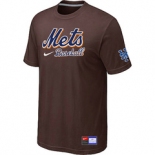 MLB New York Mets Brown Nike Short Sleeve Practice T-Shirt