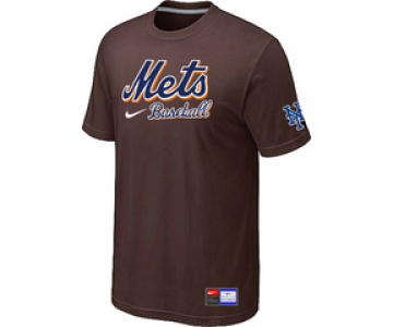 MLB New York Mets Brown Nike Short Sleeve Practice T-Shirt