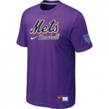 MLB New York Mets Purple Nike Short Sleeve Practice T-Shirt