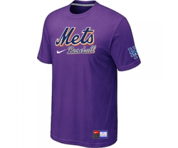 MLB New York Mets Purple Nike Short Sleeve Practice T-Shirt