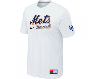 MLB New York Mets White Nike Short Sleeve Practice T-Shirt