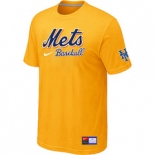 MLB New York Mets Yellow Nike Short Sleeve Practice T-Shirt