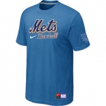 MLB New York Mets light Blue Nike Short Sleeve Practice T-Shirt