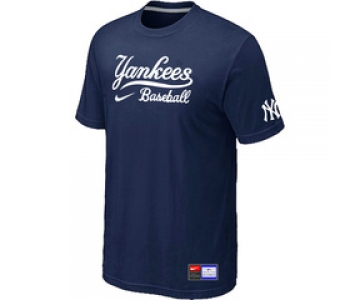 MLB New York Yankees D.Blue Nike Short Sleeve Practice T-Shirt