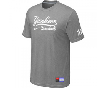 MLB New York Yankees L.Grey Nike Short Sleeve Practice T-Shirt