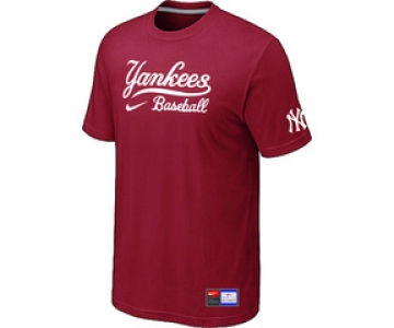 MLB New York Yankees Red Nike Short Sleeve Practice T-Shirt