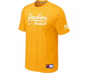 MLB New York Yankees Yellow Nike Short Sleeve Practice T-Shirt