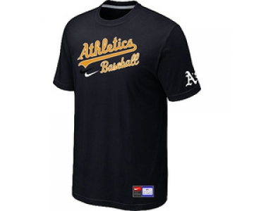 MLB Oakland Athletics Black Nike Short Sleeve Practice T-Shirt