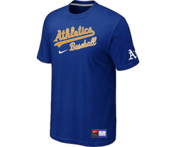 MLB Oakland Athletics Blue Nike Short Sleeve Practice T-Shirt