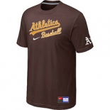 MLB Oakland Athletics Brown Nike Short Sleeve Practice T-Shirt