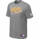 MLB Oakland Athletics L.Grey Nike Short Sleeve Practice T-Shirt