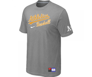 MLB Oakland Athletics L.Grey Nike Short Sleeve Practice T-Shirt