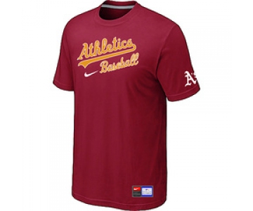 MLB Oakland Athletics Red Nike Short Sleeve Practice T-Shirt