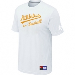 MLB Oakland Athletics White Nike Short Sleeve Practice T-Shirt