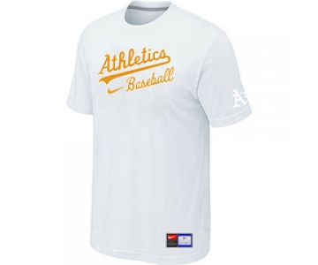 MLB Oakland Athletics White Nike Short Sleeve Practice T-Shirt