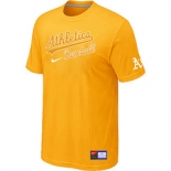 MLB Oakland Athletics Yellow Nike Short Sleeve Practice T-Shirt