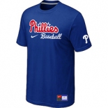 MLB Philadelphia Phillies Nike Short Sleeve Practice T-Shirt Blue