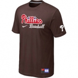 MLB Philadelphia Phillies Nike Short Sleeve Practice T-Shirt Brown