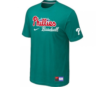 MLB Philadelphia Phillies Nike Short Sleeve Practice T-Shirt Green