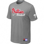 MLB Philadelphia Phillies Nike Short Sleeve Practice T-Shirt L.Grey