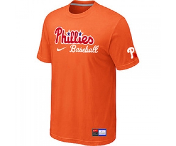 MLB Philadelphia Phillies Nike Short Sleeve Practice T-Shirt Orange