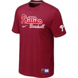 MLB Philadelphia Phillies Nike Short Sleeve Practice T-Shirt Red